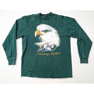 Vintage US Air Force Shirt‎ Mens Large Longsleeve Alconbury England Bald Eagle